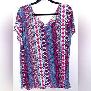 LAVISH Pink Paisley with metal ring detail